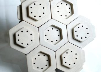 Water hyacinth ceramic tiles