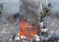 Massive Fire Engulfs Residential Area in Pasar Jiung, Central Jakarta